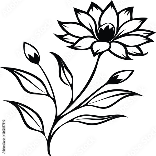 Silhouette vector of flower