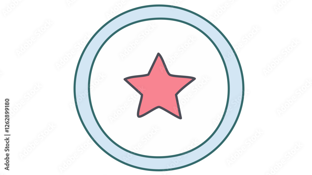 Circular ring with a star in the centre Circular ring with a star in the centre