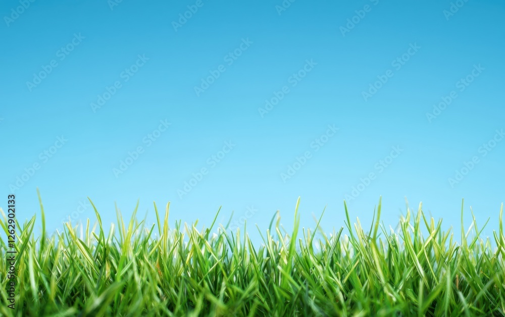 Vibrant green grass against a clear blue sky, symbolizing nature, growth, and tranquility with a bright, fresh atmosphere. Vibrant green grass against a clear blue sky, symbolizing nature, growth, and tranquility with a bright, fresh atmosphere.