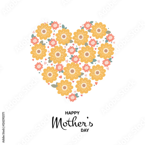 Happy Mother's Day- Flower Heart