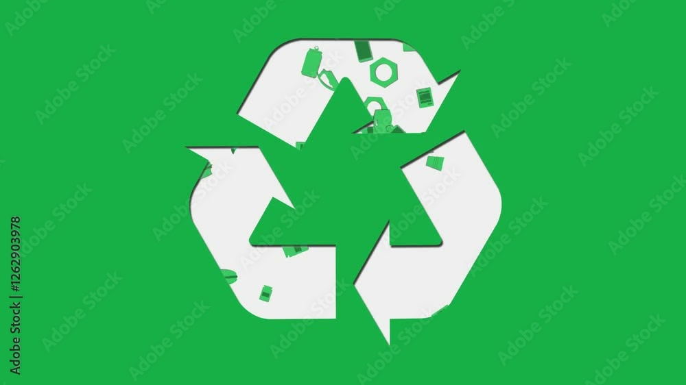 recycling icon recycle concept. waste sorting and reuse plastic glass paper ecology backgrounds 4K recycling icon recycle concept. waste sorting and reuse plastic glass paper ecology backgrounds 4K