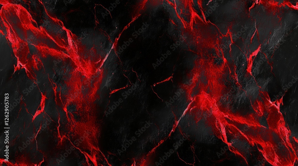 Fototapeta premium Abstract Red and Black Marble Texture: A Fiery Design