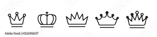 Crown icons. Crown set. Ranking crown, rank icon set, victory, champion variation, Award icon set. Champion symbol. Vector illustration eps 10