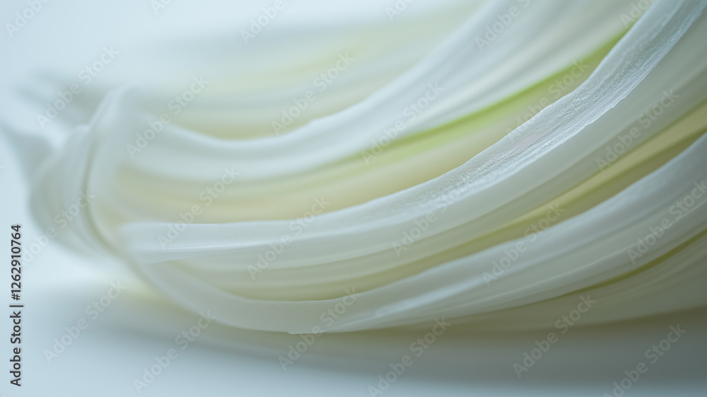 透き通る新玉ねぎのスライス、光にかざして映すシンプルな美しさ