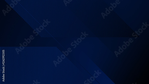Premium dark navy blue striped background. Business elegance cover. Geometric banner with diagonal stripes. Linear glossy matte gradient. Modern trendy black creative BG. Office luxury deluxe cover BG