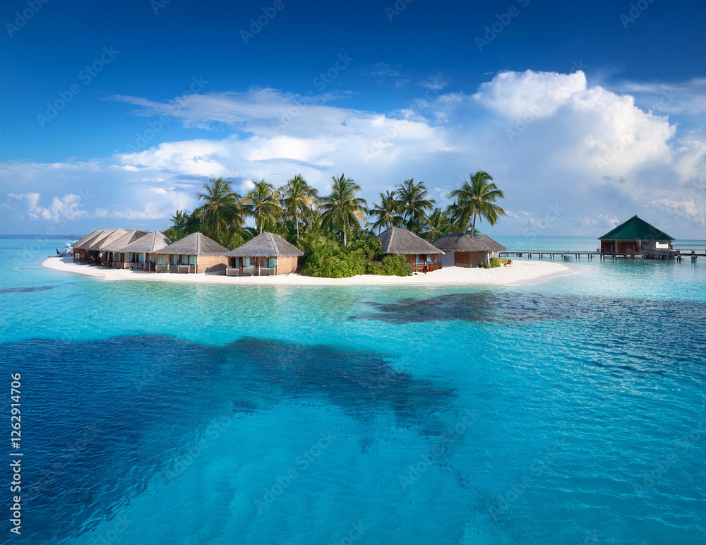 Fototapeta premium Generated image 島のコテージ