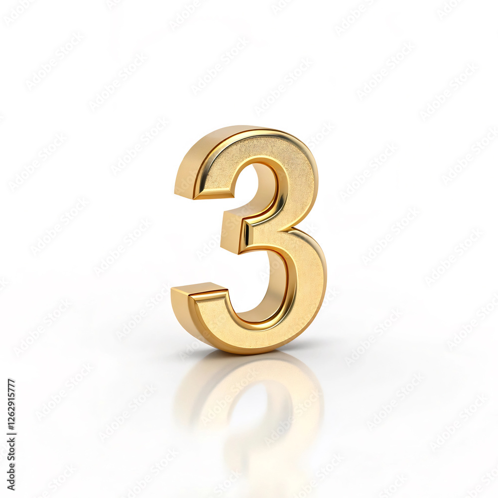 3d golden number 3 3d golden number 3