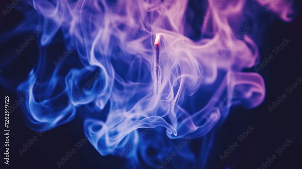 Abstract swirl of colorful smoke in shades of purple and blue. Abstract swirl of colorful smoke in shades of purple and blue.