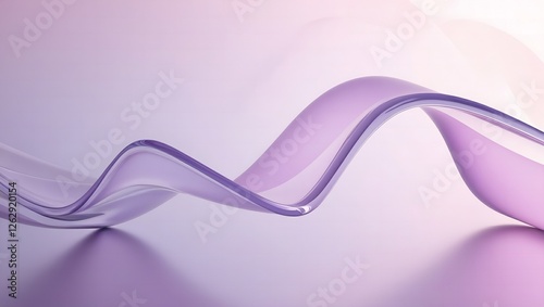 Soft purple abstract waves with smooth reflections on gradient background perfect for modern digital designs and futuristic artistic wallpapers.