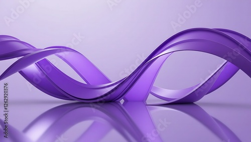 Vibrant purple curved abstract waves with a glossy reflective surface perfect for futuristic modern digital wallpaper and artistic design themes.