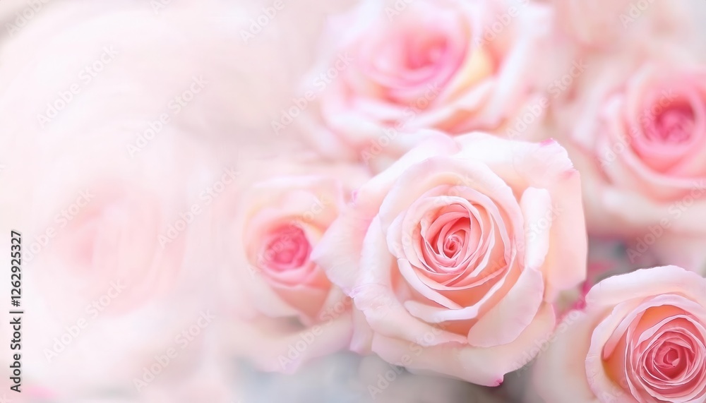 soft pink rose in full bloom with delicate petals, blurred floral background, romantic flower for wedding and valentine design soft pink rose in full bloom with delicate petals, blurred floral background, romantic flower for wedding and valentine design