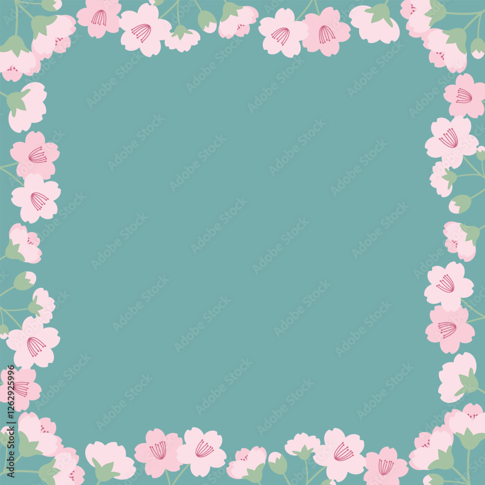 かわいい桜の花の背景 正方形 かわいい桜の花の背景 正方形