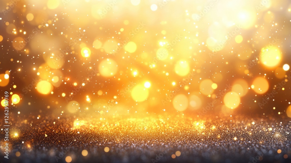 Obraz premium gold bokeh abstract background with sparkle bokeh texture of steel welding in industry factory. 