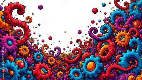 Abstract fabulous bright lines, circles, swirls.
