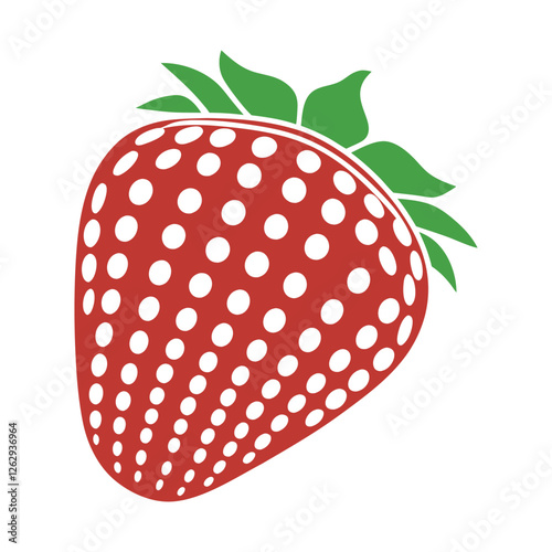 Fresh Strawberry vector Icon for Organic Branding and Designs.