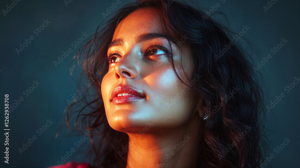 Studio Lights, Bright Vision: A Portrait in Orange and Blue generative ai Studio Lights, Bright Vision: A Portrait in Orange and Blue generative ai