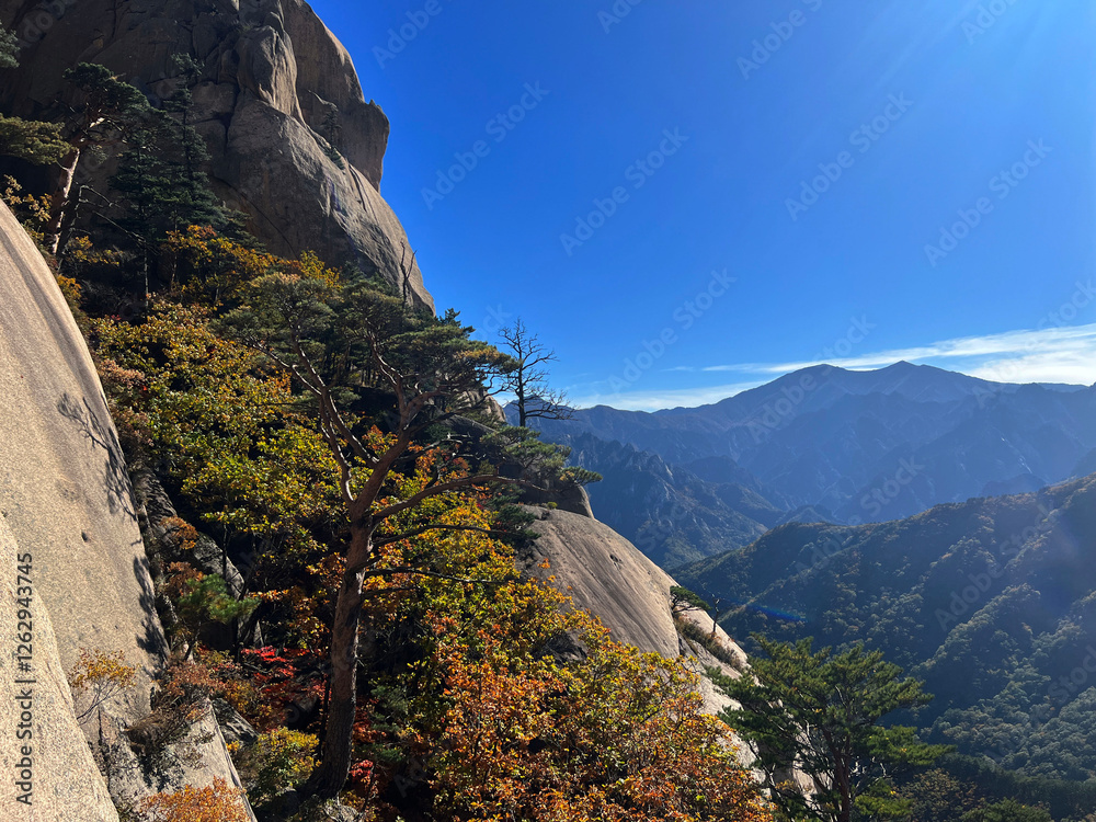 Scenery from Mountain range at Seoraksan national park