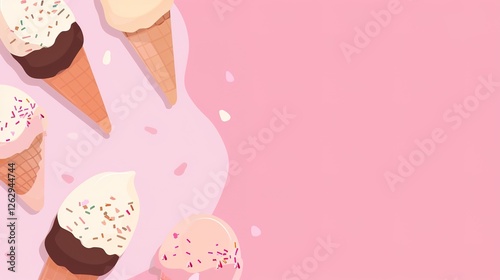 Women's Day: A Sweet Feast Rendered by the Ice-cream Background, Unleashing the Unique Radiance of Women