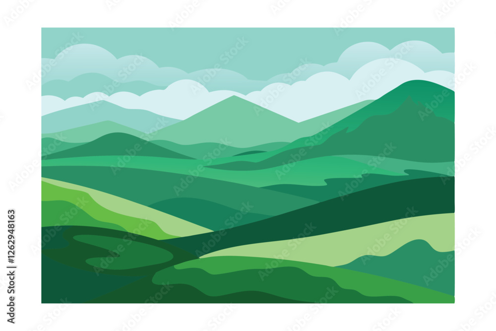 Obraz premium mountain landscape vector illustration