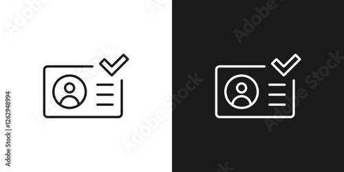 Approval of the document. Card id icon, Identity verification icon