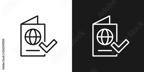 Passport ID Vector Icon. Passport issuance. Identity check, border crossing icon