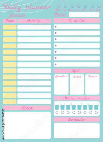 Vector illustration of a modern day planner.