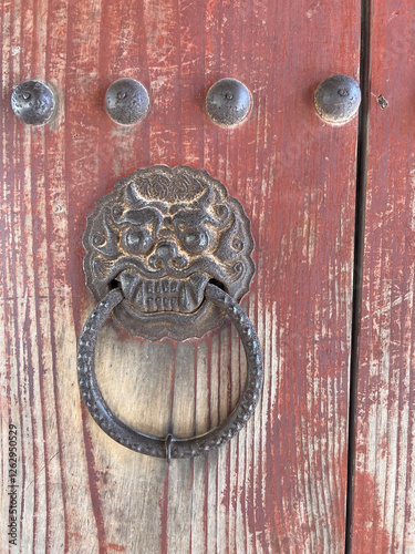 Door handle at Bulguksa Buddhist temple in Gyeongju