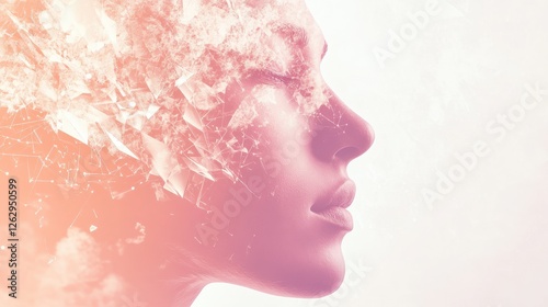 Ethereal Woman: A Pastel Dream in Abstract Form