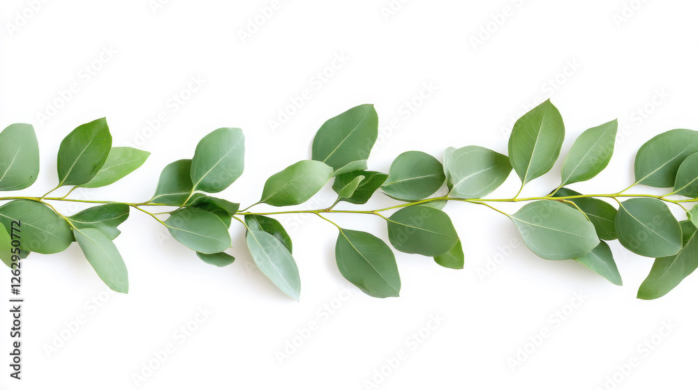 Natural greenery: horizontal arrangement of eucalyptus branches for eco-friendly designs Natural greenery: horizontal arrangement of eucalyptus branches for eco-friendly designs