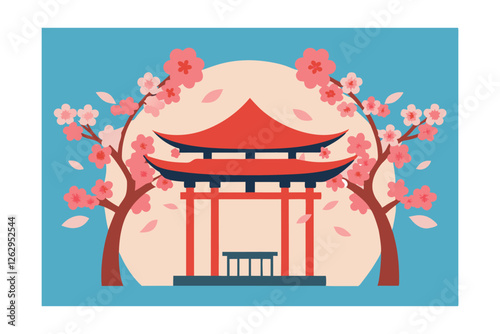 vector illustration of japanese geisha