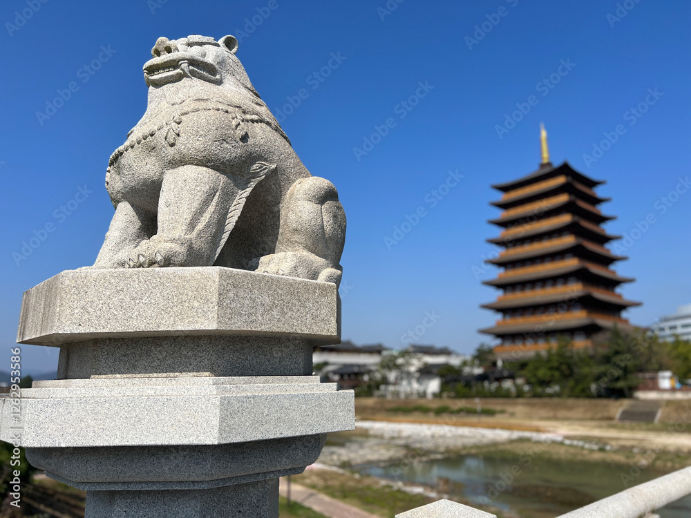 Statue in front of Hwangnyong Temple