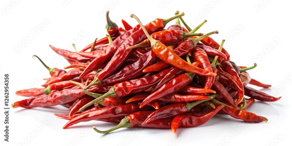 Dried red chilies piled high, minimalist beauty in bold color. Dried red chilies piled high, minimalist beauty in bold color.