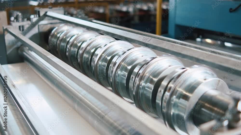 Rotating metal roller for stretching steel sheet