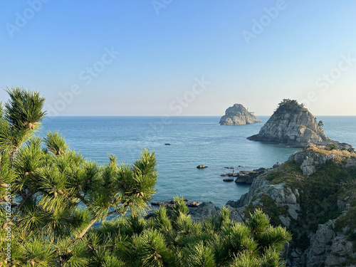 Obraz na płótnie Scenery around Oryukdo Skywalk in Busan w salonie