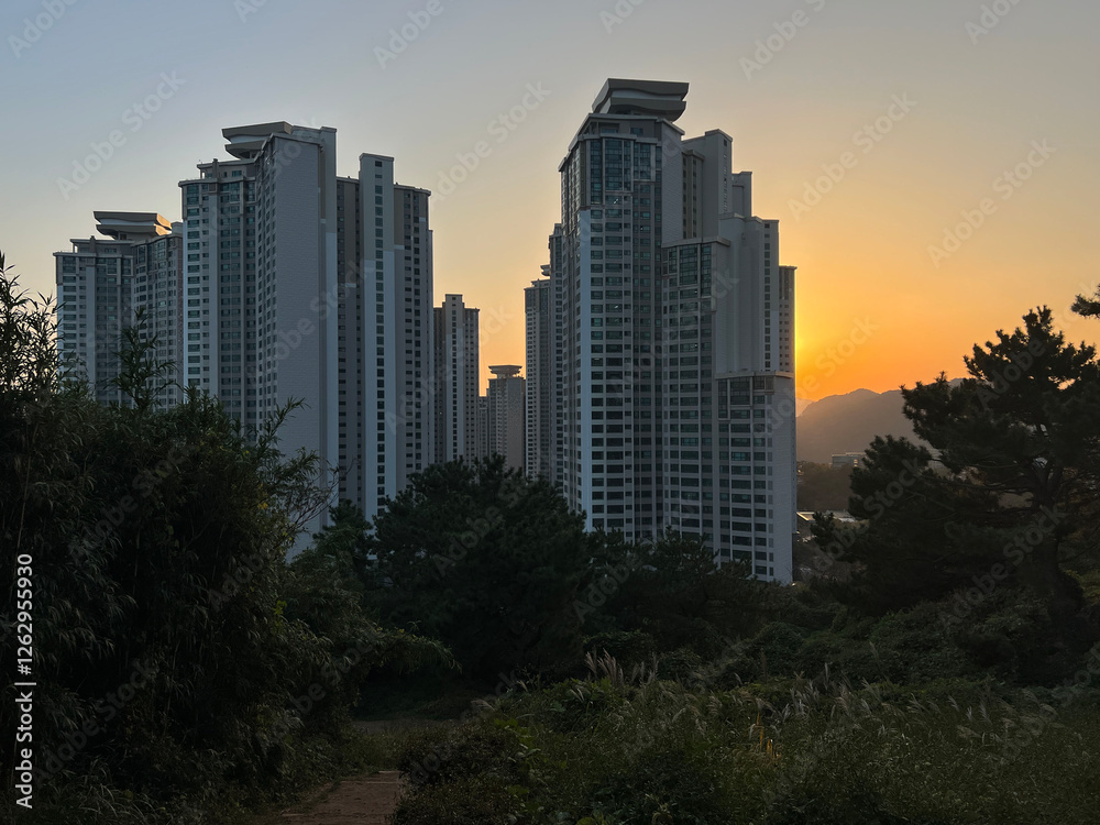 Skyscrapers around Oryukdo Skywalk in Busan