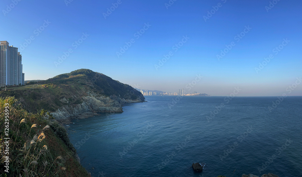 Panorama from coastal scenery around Oryukdo Skywalk