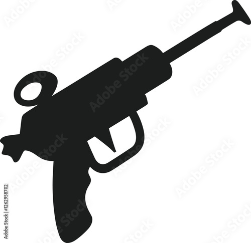 Water Gun Silhouette - Classic Toy Pistol Vector Illustration