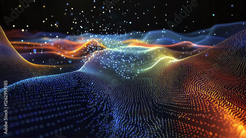 A digital simulation of quantum entanglement, showing particles connected across vast distances