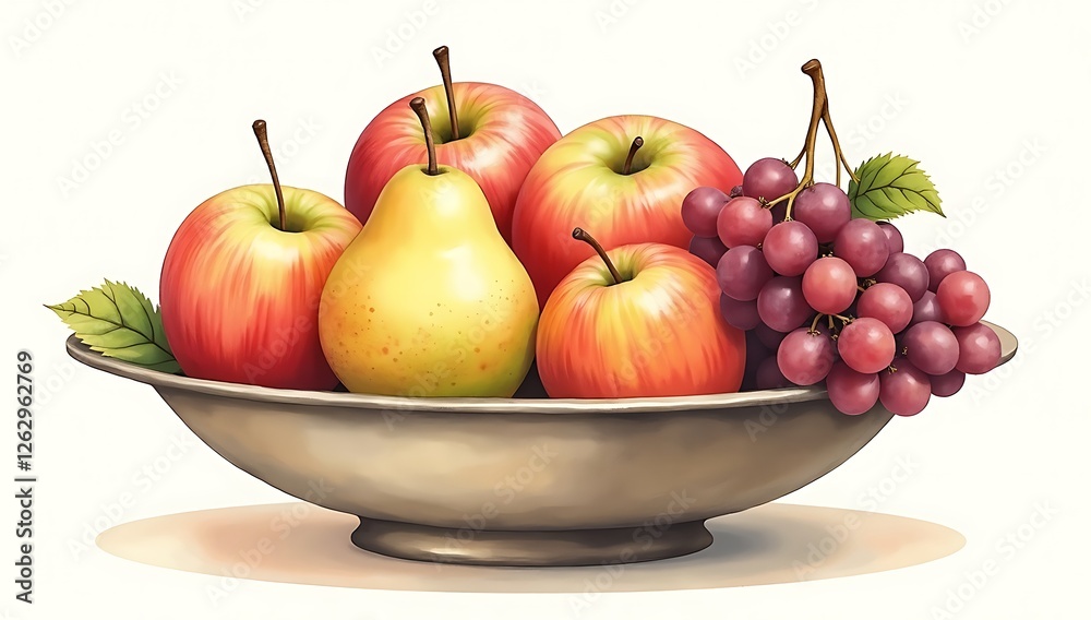 Classic Still Life Fruit Watercolor Painting Classic Still Life Fruit Watercolor Painting