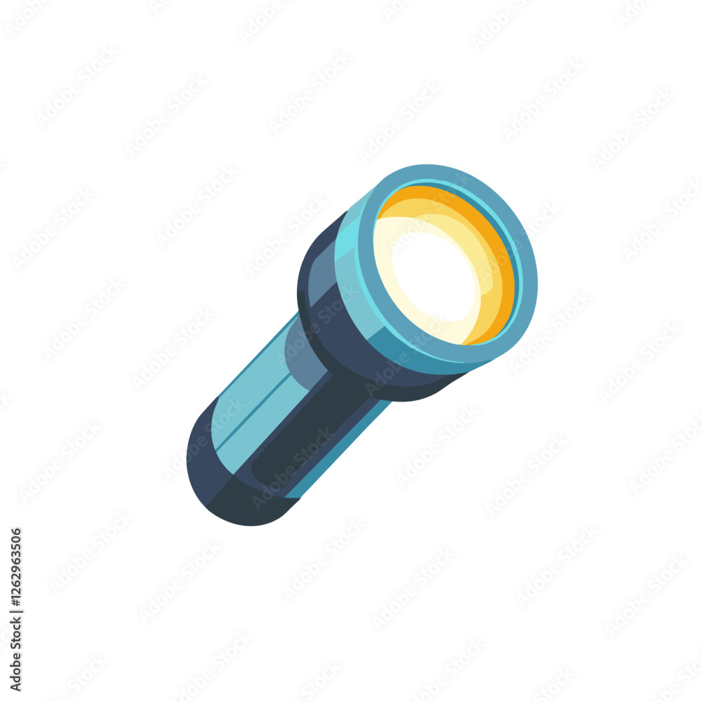 Flashlight clipart icon in flat style. Electric lamp vector illustration on isolated background. Pocket flash light sign business concept Flashlight clipart icon in flat style. Electric lamp vector illustration on isolated background. Pocket flash light sign business concept