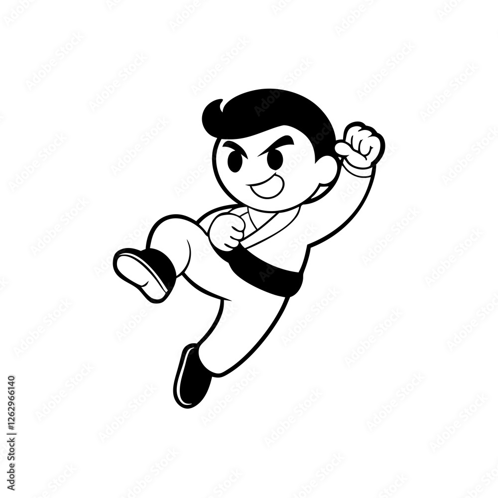 A manga-style panel showing the character in motion A manga-style panel showing the character in motion