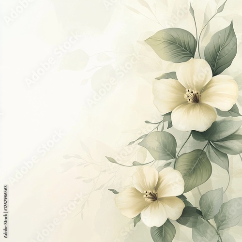 A delicate vector background featuring lush plants and blooming flowers, creating a fresh and natural atmosphere.

