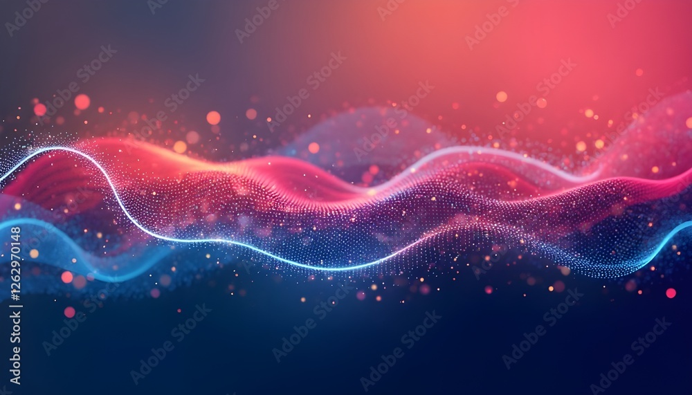 Obraz premium Background vector with colour abstract wave dots 