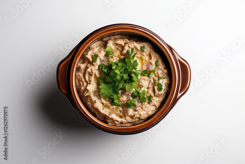 Baba Ghanoush on White Background
