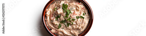 Baba Ghanoush on White Background