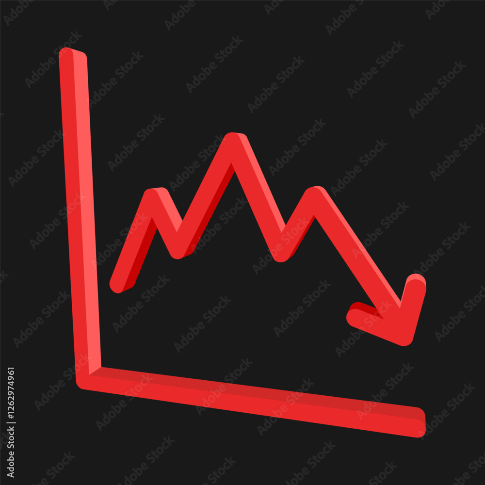 Arrow Down Graph Head and Shoulders Pattern Trend Chart representing Lose Crisis Finance and Economic Investment in 3D Illustration Vector showing Trade Stock Exchange Market Direction Arrow Down Graph Head and Shoulders Pattern Trend Chart representing Lose Crisis Finance and Economic Investment in 3D Illustration Vector showing Trade Stock Exchange Market Direction