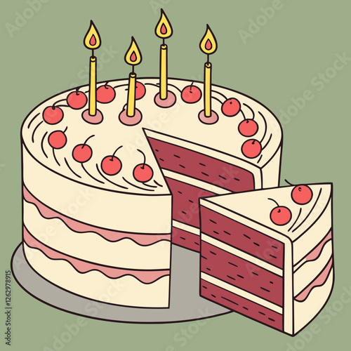 Realistic Birthday Candle Flames. Vector Fire & Light Illustration.
