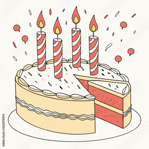 Realistic Birthday Candle Flames. Vector Fire & Light Illustration.
