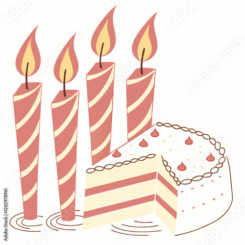 Realistic Birthday Candle Flames. Vector Fire & Light Illustration.