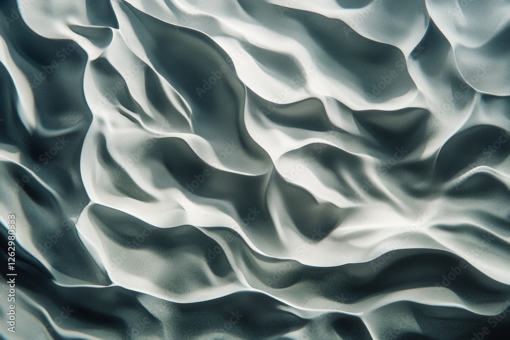 Obraz premium Abstract Silver and White Waves Soft Folds, Ripples, and Light Play for Textured Background